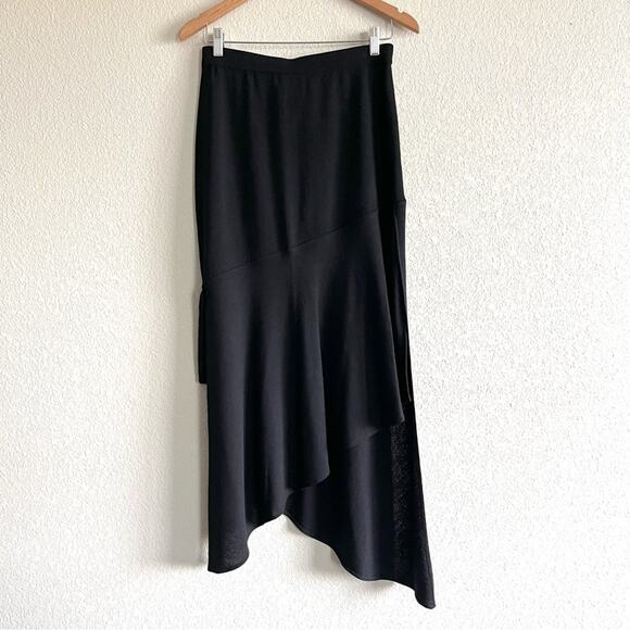 St. John Evening Black Asymmetrical Knit Skirt - Picture 4 of 7